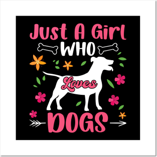 Just A Girl Who Loves Dogs T shirt For Women T-Shirt T-Shirt T-Shirt Posters and Art